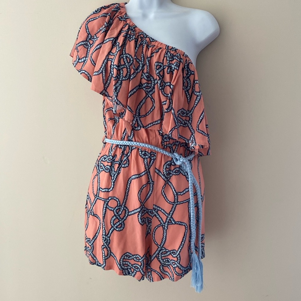 Corey Lynn Calter Nautical Romper one shoulder size xs